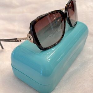 New Tiffany & Co. Dark Brown Sunglasses with Silver Accents